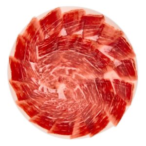 100% Ibérico Bellota Ham – premium Spanish acorn-fed ham with rich marbling and artisan natural curing.